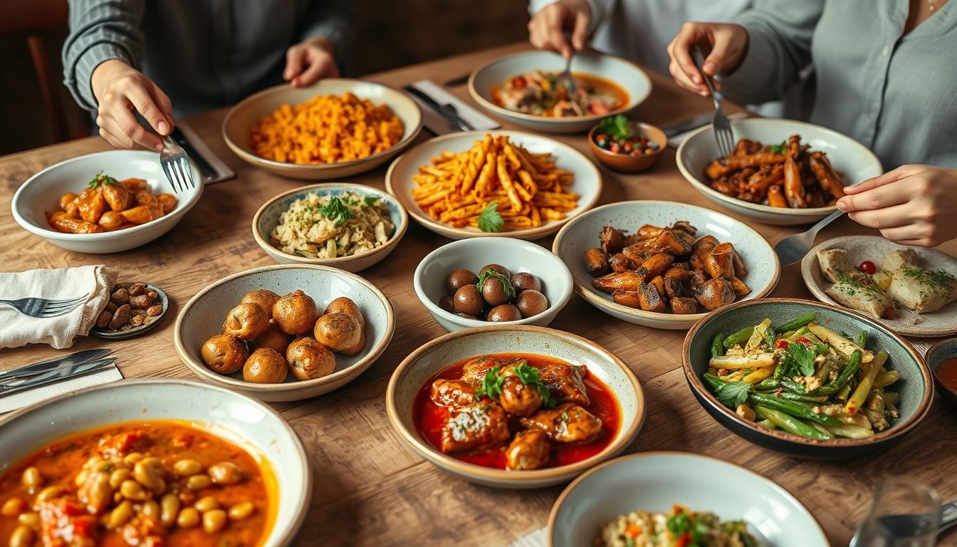 Comforting family dinner served at home